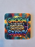 Funny Sarcastic Air Freshener (Unscented) - Sarcasm Natural Defense Against Stupidity