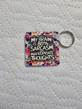 Funny Sarcastic Keychain - Brain 80% Sarcasm
