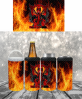 Deadpool with Flame Background - 16oz 4 in 1 Can Cooler